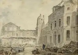 La démolition du Château-Vieux de Meudon, par Hubert Robert, 1804.