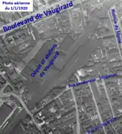 Dépôt de Vaugirard sur photo aérienne de 1920.