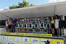 Présentation de l'équipe Vacansoleil-DCM avant le départ du Tour du Limousin 2011.