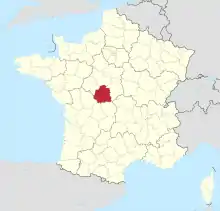 Le département de l'Indre en France.