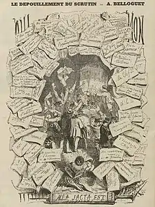 « Le dépouillement du scrutin » (L'Éclipse, 15 mai 1870).