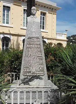 Le monument de Toulon à la mémoire de Désiré Bianco.