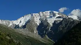 Les dômes vus depuis les chalets de Miage.