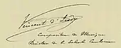 signature de Vincent d'Indy