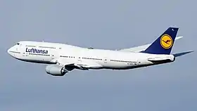 Un modèle 747-8I Intercontinental de la compagnie aérienne Lufthansa.