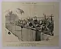 Les Chemins de fer - Impression et compressions de voyage, Honoré Daumier (caricaturiste), lithographie, publié dans Le Charivari en 1843