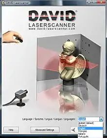 Description de l'image DAVID-LASERSCANNER start screen.jpg.