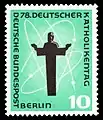 Timbre postal commémorant le 78e Katholikentag allemand à Berlin en 1958
