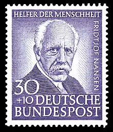 Timbre de la Deutsche Bundespost représentant Fridtjof Nansen