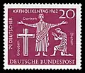 Timbre postal commémorant le 79e Katholikentag allemand à Hanovre en 1962