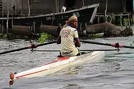 Course de pirogues à Ganvié.