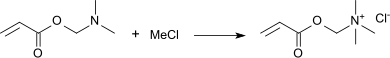 Quaternisation de l'acrylate de diméthylaminoéthyle.