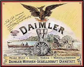Publicité de la fondation de Daimler-Motoren-Gesellschaft, 1890.