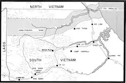 Carte de la zone démilitarisée entre le Nord-Viêt Nam et le Sud-Viêt Nam