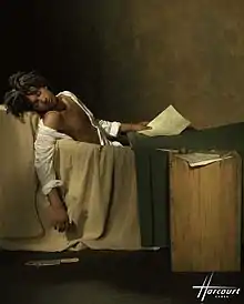 Doc Gynéco, 1997. Pastiche de Marat assassiné de Jacques-Louis David.