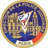 Ancien logotype de la DRPJ Paris jusqu'en 2017. En arrière plan le 36 quai des orfèvres.
