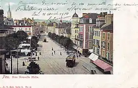 Emplacement de la future place Clemenceau en 1904 avant la destruction de la Nouvelle Halle.