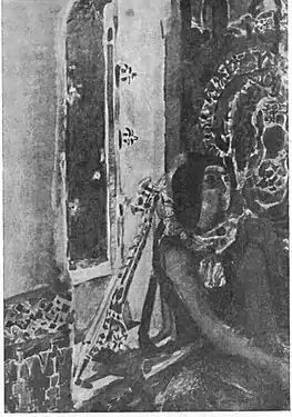 Tamara et le Démon, aquarelle, 1890, Collection privée, Moscou. La figure du Démon a été coupée par Vroubel