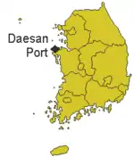 Localisation du port de Daesan
