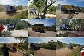 Les camions, lors de la première étape