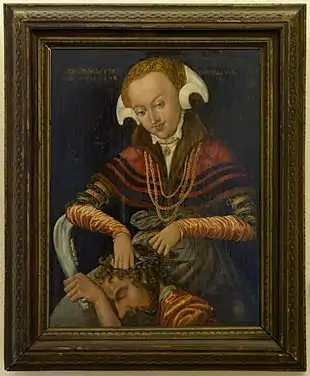 Dalila coupant les cheveux de Samsonpar Hans BrosamerMoulins ; Musée Anne-de-Beaujeu