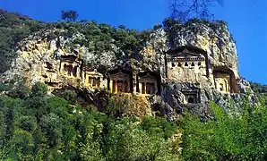 Tombes lyciennes du Dalyan en Turquie