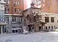 Un bâtiment endommagé à Donetsk, le 7 août 2014