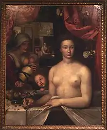 Seconde version de la Dame au bain (portrait de Gabrielle, son enfant César et son nourrisson Alexandre), 1er quart du XVIIe siècle, musée Condé