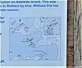 Détail du panneau historique : plan de la Pointe Damoy