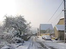 La rue du Moulin sous la neige.