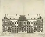 Façade de l'hôtel de ville d'Amsterdam