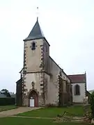 Clocher-porche en façade nord-ouest.