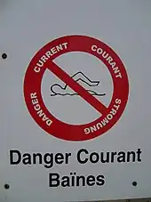 Panneau d'avertissement à Montalivet.
