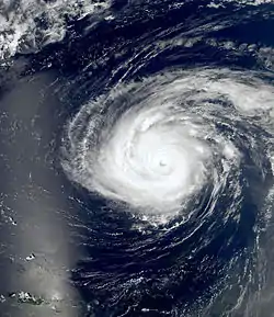 Image satellite de l'ouragan Danielle.