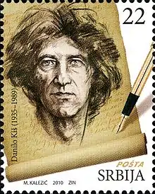 Description de l'image Danilo Kis Serbian Literature Great Men Stamps.jpg.