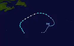 Trajectoire de l'ouragan Danny