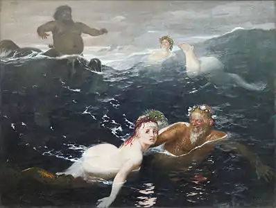 Arnold Böcklin, Dans le jeu des vagues, 1883