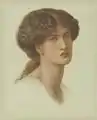 Dante Gabriel Rossetti.Portrait de Jane Morris, vers 1870, craie colorée sur papier, 50,1 × 40,3 cm, collection privée.