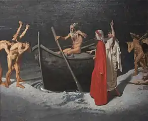 Dante e Virgilio dinnanzi la barca di Caronte (Dante et Virgile devant le bateau de Charon) Entre 1875 et 1877