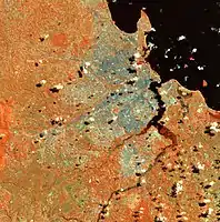 Dar es Salaam vue par satellite en 1998