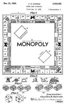Première page du dépôt de marque du Monopoly en 1935 par Charles Darrow.