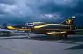 Un Mirage 5 (pris en 1987) peint pour le 75e anniversaire de la 1re escadrille de chasse.