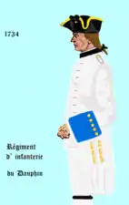 Régiment du Dauphin de 1734 à 1757.