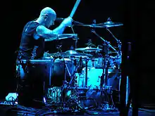 Dave McClain en concert à Rotterdam avec Metallica.