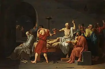 Tableau représentant la mort de Socrate.
