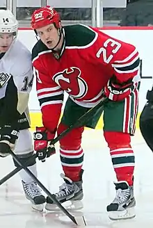 Photographie de Clarkson en 2012 avec les Devils du New Jersey