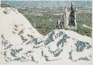 Ablain-Saint-Nazaire Church from Lorette Ridge Looking toward Souchez and Vimy (1919),,,.