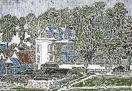 Le château. Dessin de David Milne  (1919).