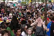 Haut-parleur humain lors de Occupy Wall Street en 2011
