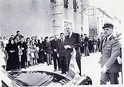 Passage du général Charles de Gaulle à Cuxac en 1960.